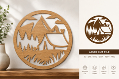 Camping mountains Wall Sign Laser Cut Product Image 1