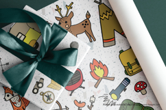 Camping, Color Hand Drawn Trailer, Outdoor Woodland, Fishing Product Image 6