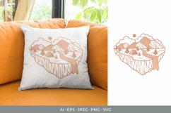 Camping Near The River with Mountain View Illustration Product Image 1