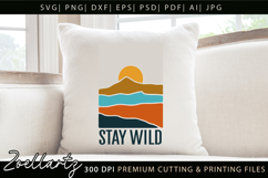 Stay Wild SVG Boho Camping Mountain Landscape Camper T-shirt Product Image 4