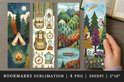 Camping bookmarks printable sublimation bookmark design Product Image 1