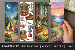 Camping bookmarks printable sublimation bookmark design Product Image 1