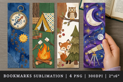 Camping bookmarks printable sublimation bookmark design Product Image 1