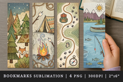 Camping bookmarks printable sublimation bookmark design Product Image 1