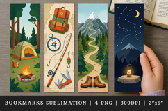 Camping bookmarks printable sublimation bookmark design Product Image 1