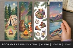 Camping bookmarks printable sublimation bookmark design Product Image 1