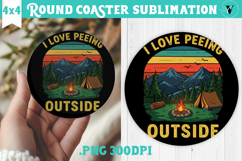 Round Coaster | Camping | Funny camp Product Image 1
