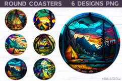 Camping Coaster Bundle | Round Stained Glass Product Image 1