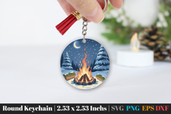 Camping Round Keychain SVG PNG Product Image 1