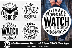 Halloween Round Sign SVG Design -Little Miss Bootiful Product Image 1