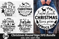 Christmas Round Signs SVG Deign - Hot Cocoa &amp; Christmas Ligh Product Image 1
