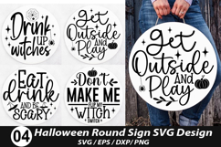 Halloween Round Sign SVG Design - Get Outside And Play Product Image 1