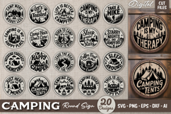 Camping Round Sign SVG Bundle | Camping Sign | Adventure SVG Product Image 1