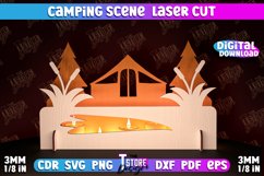 Camping Scene Lasercut|Family Camping Stand|3D Layered Scene Product Image 2