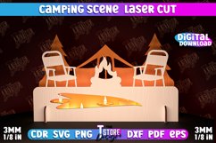 Camping Scene Lasercut|Family Camping Stand|3D Layered Scene Product Image 7