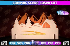 Camping Scene Lasercut|Family Camping Stand|3D Layered Scene Product Image 9