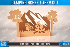 Camping Scene Laser Cut Bundle, Hike Designs, Mountains SVG Product Image 3