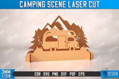 Camping Scene Laser Cut Bundle, Hike Designs, Mountains SVG Product Image 5