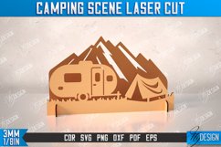 Camping Scene Laser Cut Bundle, Hike Designs, Mountains SVG Product Image 7