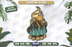 Camping Signs Laser Cut Bundle, Wooden Camping Decor SVG Product Image 3