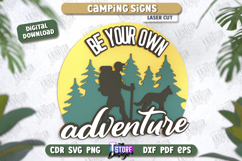Camping Signs Laser Cut Bundle, Wooden Camping Decor SVG Product Image 12