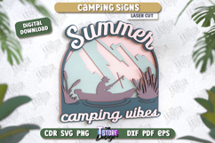 Camping Signs Laser Cut Bundle, Wooden Camping Decor SVG Product Image 5