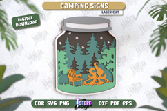 Camping Signs Laser Cut Bundle, Wooden Camping Decor SVG Product Image 7