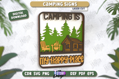 Camping Signs Laser Cut Bundle, Wooden Camping Decor SVG Product Image 10