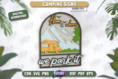 Camping Signs Laser Cut Bundle, Wooden Camping Decor SVG Product Image 11