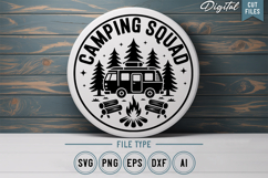 Camping Squad SVG File | Camping Round Sign SVG Product Image 1