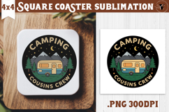 Square Coaster | Camping | Funny camp Product Image 1