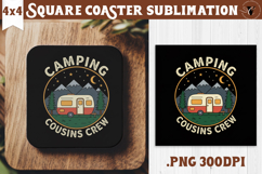 Square Coaster | Camping | Funny camp Product Image 1