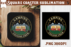 Square Coaster | Camping | Funny camp Product Image 1