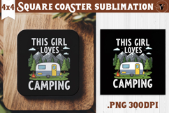 Square Coaster | Camping | Funny camp Product Image 1