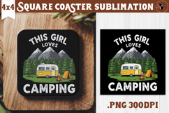Square Coaster | Camping | Funny camp Product Image 1