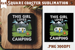 Square Coaster | Camping | Funny camp Product Image 1