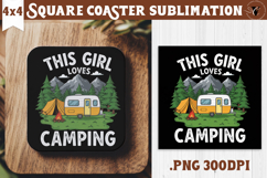 Square Coaster | Camping | Funny camp Product Image 1