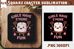 Square Coaster | Camping | Funny camp Product Image 1