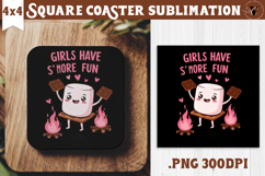 Square Coaster | Camping | Funny camp Product Image 1