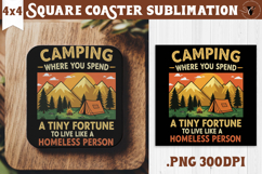 Square Coaster | Camping | Funny camp Product Image 1