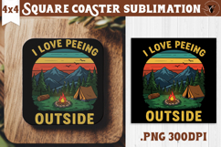 Square Coaster | Camping | Funny camp Product Image 1