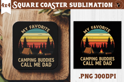 Square Coaster | Camping | Funny camp Product Image 1