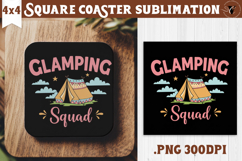Square Coaster | Camping | Funny camp Product Image 1