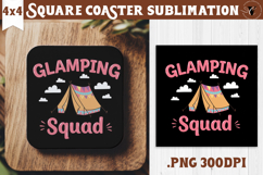 Square Coaster | Camping | Funny camp Product Image 1