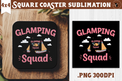 Square Coaster | Camping | Funny camp Product Image 1