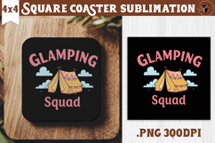 Square Coaster | Camping | Funny camp Product Image 1