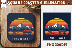 Square Coaster | Camping | Funny camp Product Image 1