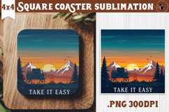 Square Coaster | Camping | Funny camp Product Image 1