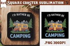 Square Coaster | Camping | Funny camp Product Image 1