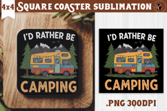 Square Coaster | Camping | Funny camp Product Image 1